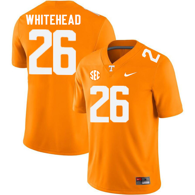 Men #26 Carson Whitehead Tennessee Volunteers College Football Jerseys Stitched Sale-Orange